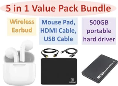 HP All-in-One Desktop Computer 2025 Premium, 21.5" FHD Display, Dual-Core Intel Processor, 16GB RAM, 756GB Storage (256GB SSD + 500GB Ext), Webcam, Win 11 Pro, Lifetime Office 2024 +HubxcelAccessory - Image 3