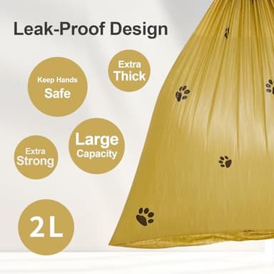Lesibag Dog Poop Bags With Dispenser, Strong and Leak-proof Waste Bags for Pets, Floral Scented, 270 Count (18 Packs of 15), 13 Inch x 9 Inch (Khaki) - Image 3