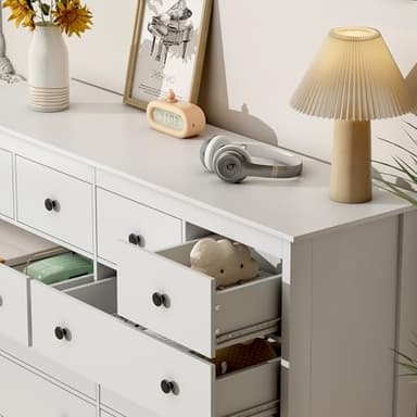 10 Drawer Dresser, 55" Modern White Dressers and Chests of Drawers, 10 Drawer Wide Dressers for Bedroom - Image 5