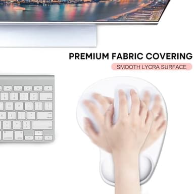 JIKIOU Mouse Pad, 2 Pack Ergonomic Mouse Pads with Comfortable Gel Wrist Rest Support and Smooth Cloth, Non-Slip PU Base for Easy Typing Pain Relief Durable and Easy to Clean Small White - Image 7