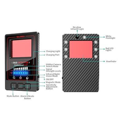 Portable Hidden Camera Detector, Spy Camera Finder, RF Signal Bug Sweeper & GPS Tracker Detector for Home, Office, Hotel & Travel – Anti-Spy Security Scanner - Image 2