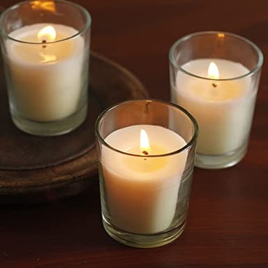 Hosley 48-Pack Ivory Unscented Votive Candles, Clear Glass, 10-12 Hr Burn, Hand-Poured, Ideal for Weddings, Parties, Aromatherapy, Holidays, Gifts - Image 7