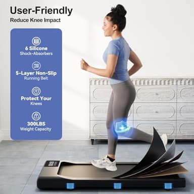 DeerRun 2025 Upgrade Walking Pad, Smart Under Desk Treadmill for Home Office, No-Assembly Treadmills with APP and Remote Control, LED Display, 2.5 HP Quiet Walking Jogging Machine, 300 lbs Capacity - Image 5