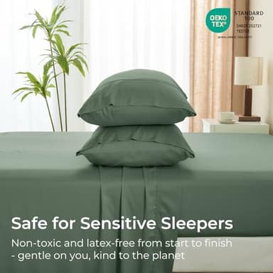 GOKOTTA King Size Sheets Set,Breathable Soft Sheets King Size,16” Pocket King Sheets with Elastic Corner Straps,Moisture Wicking,Double Stitching - Image 6