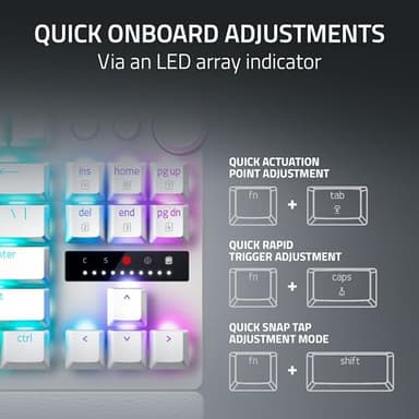 Razer - Huntsman V3 Pro TKL Wired Analog Optical Esports Keyboard with with Snap Tap Mode Rapid Trigger and Adjustable Actuation - White - Image 6