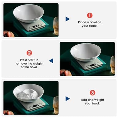 Mik-Nana Food Scale, 22lb Digital Kitchen Scale Weight Grams and Ounces for Baking Cooking Coffee Package Postage, 6 Units with Tare Function, LCD Display, Easy Clean Stainless Steel - Image 6
