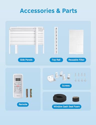 Midea 6,000 BTU Window Air Conditioner, 3-in-1 Cool/Fan/Dehumidifier Window AC Unit, Easycool Air Conditioner with Remote Control, Cools up to 250 Sq. Ft., Fits bedroom, study, office (2024 Upgrade) - Image 7