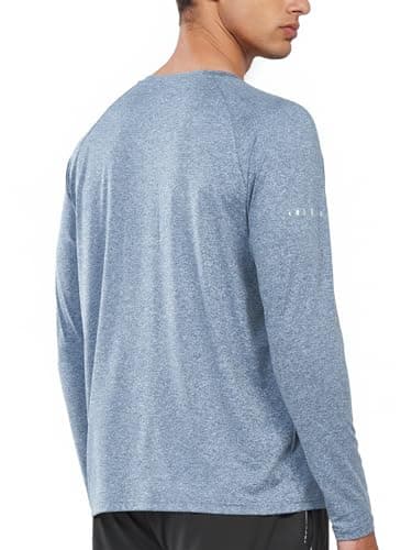 NORTHYARD Men's Sun Protection UPF 50+ Shirts Long Sleeve Running Workout Athletic Gym Shirt UV Swim Fish Rash Guard Hiking BLUEHEATHER L - Image 2