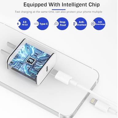 【Apple MFi Certified】Fast Charger iPhone,Fast i Phone Charging Cord 3Pack iPhone Charger Fast Charging Plug Block 6FT USB C to Lightning Cable for iPhone 14/14 Pro Max/Plus/13 Mini/12/11/XR/XS,AirPods - Image 3