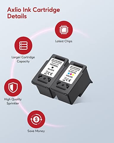 Axlio PG-240XL/CL-241XL Compatible Ink Cartridges Replacement for Canon 240 241, 240XL 241XL Combo Pack Use to Canon MG3620 TS5120 MG3520 MG2120 MX452 MX512 MX532 Printer (2 Pack) - Image 4