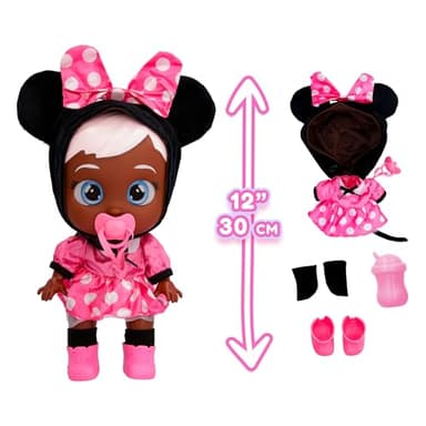 Cry Babies Disney Nurturing Baby Doll Inspired by Minnie Mouse, Dressed Up in The Iconic Pink Dress and Cries Real Tears for Kids Age 18 Months and Up - Image 3