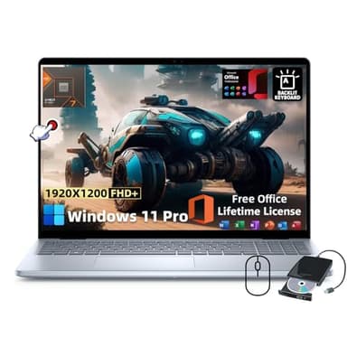 Dell Inspiron 16 Touchscreen Laptop - for Business & Students, 16" 16:10 FHD+ Display, w/Office Lifetime & External CD Drive, Ryzen 7 8840U, Fingerprint, Backlit KB, Win11 Pro (64GB RAM, 4TB SSD) - Image 1