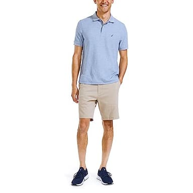 Nautica Men's Classic Fit Flat Front Stretch Solid Chino 8.5" Deck Shorts, True Khaki, 36W - Image 4