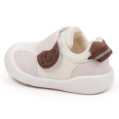 Annnowl Toddler Baby Sneakers Rubber Sole Cartoon Shoes(6 Toddler, Beige 2) - Image 4
