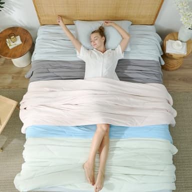 Cozy Bliss Cooling Comforter King Size, Cooling Blankets for Hot Sleepers and Night Sweats, Blue Summer Comforter for King Size Bed, Breathable Soft Lightweight Silk Smooth - Image 8