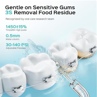 COSLUS Mini Water Flosser for Travel: Portable Compact Design, Cordless Oral Irrigator with 4 Modes, Removable Tank, IPX7 Waterproof for Braces, Orthodontic, Sensitive Teeth On-The-Go Use, Black, T40 - Image 4