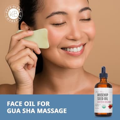 Kate Blanc Cosmetics Rosehip Oil for Face & Softer Glowing Skin (1oz, Organic, Pure, Cold Pressed) Rosehip Seed Face Oil for Facial & Gua Sha Massage - Image 3