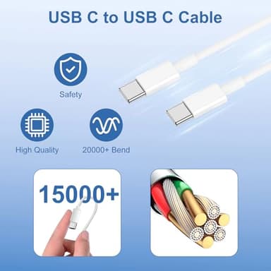 iPhone 17 16 15 Fast Charger Block and 10ft USB C to C Cable Cord Long for Apple iPhone 17 Pro Max/17 Air/16 Pro Max/16/15 Plus/15/iPad Mini/Samsung,Type C Wall Charging Power Adapter Plug Cube Brick - Image 3