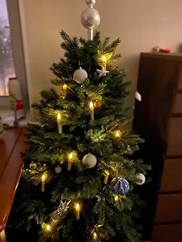 10PCS LED Flameless Taper Candles Flickering with Remote Timer, Battery Operated Waterproof Christmas Tree Candles, Warm White Window Lights Clips, Perfect for Christmas, Home Decoration - Image 5