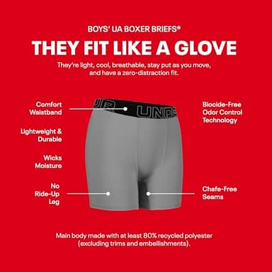 Under Armour Performance Tech - Printed 3Pk Boxer Brief, 3-Pack Windstream Print, YLG - Image 2