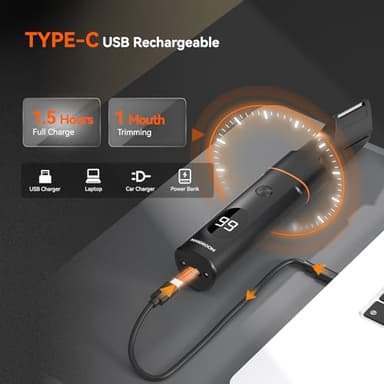 MAXGROOM Manscape Body Hair Trimmer for Men, Waterproof Pubic, Groin & Ball Shaver, No-Nick Mens Grooming Kit with LED Display, Type-C USB Rechargeable, Guide Comb & Travel Lock - Image 6