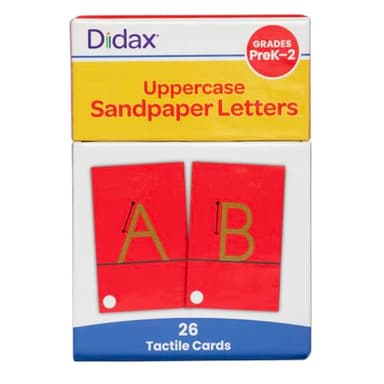 Didax Uppercase Sandpaper Letters - 28 Tactile Alphabet Cards for Grades Pre-K to 1st - Educational Letter Resources for Young Learners - Image 2