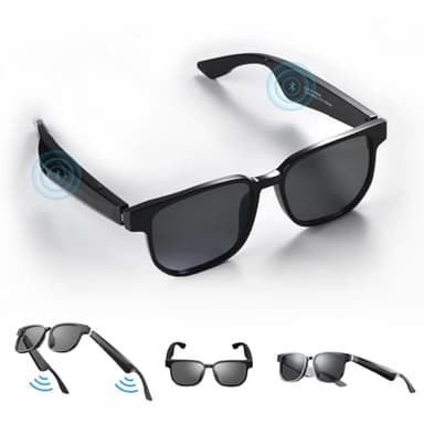 zonbhitech Smart Glasses with Bluetooth Speaker,Open Ear Smart Audio Glasses,UV Protection Glasses for Men & Women 09 (Black) - Image 1