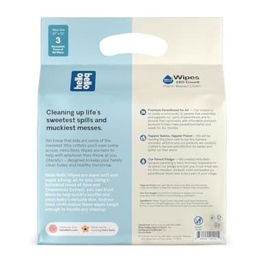Hello Bello Extra Gentle Unscented Baby Wipes, Plant Based, Made with 99% Water and Aloe for Babies and Kids, 720 Count - Image 7
