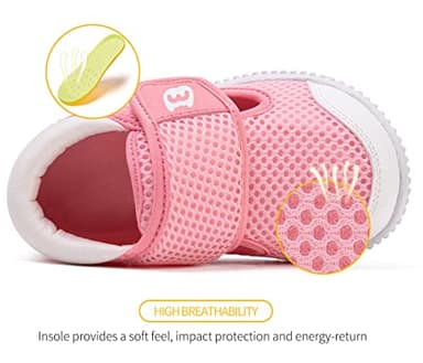 BMCiTYBM Baby Walking Shoes Girls Boys Mesh First Infant Sneakers 6 9 12 18 24 Months Pink Size 12-18 Months Infant - Image 3