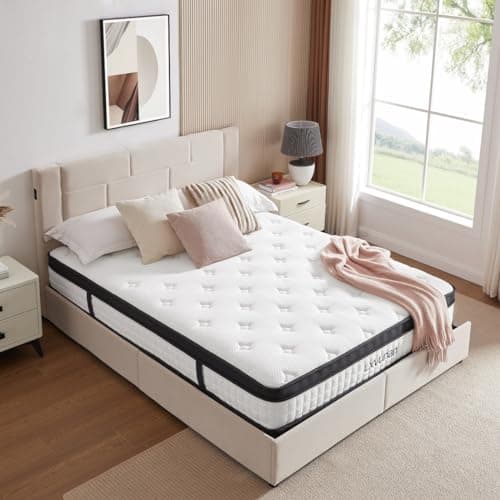 Lxvunan Twin10 inch Mixed Mattress, Spring Mattress in Independent Packaging Bag, Breathable and Comfortable, Decompression, Including Gel Memory Foam, Suitable for Various bedsteads - Image 1