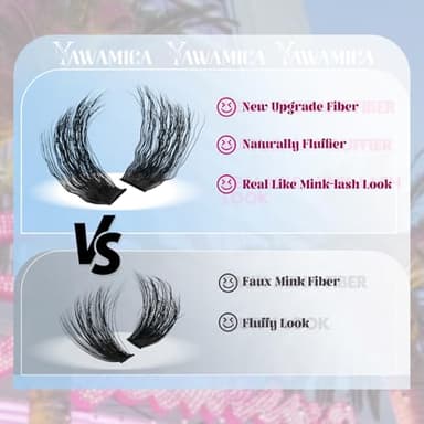 Yawamica Wispy Eyelash Clusters 12-18mm Mix 80D 100D Volume Fluffier Cluster Lashes D Curly Lash Clusters 280PCS Individual Lashes DIY Lash Extension by Self - Image 6