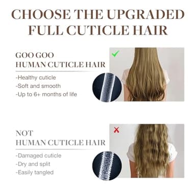 GOO GOO Invisi Edge Clip in Hair Extensions 20inch 110g 7Pcs Injected Seamless PU Clip in Hair Extensions, Virgin Real Human Hair, 1 Jet Black - Image 3