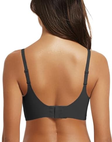 OEAK Womens Wireless Bras Comfortable Push Up Bra No Underwire Bra Full Support Lift Bralette Everyday Seamless Tshirt Bras Black XL - Image 8