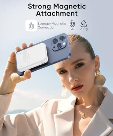 superallure Magnetic Power Bank 12000mAh for Magsafe Portable Charger, 22.5W Fast Charger Wireless Battery Pack with Built in Cables, for iPhone 16/16 Plus/16 Pro/16 Pro Max iPhone 15/14/13/12 Series - Image 4