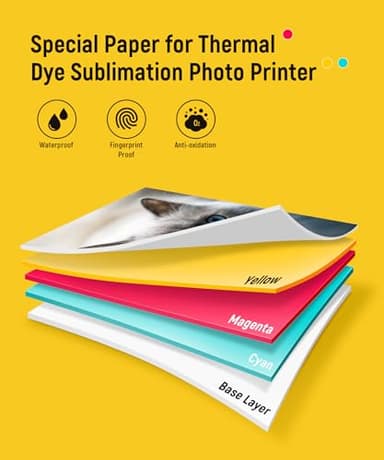 Liene Amber M100/M200 4x6" Photo Printer 80 Sheets Photo Paper & 2 Ink Cartridges Refill, Dye Sublimation, Water Oxidation-Proof, Only for Liene DHP512/DHP513 Printer, for Display, Framing, Scrapbook - Image 4