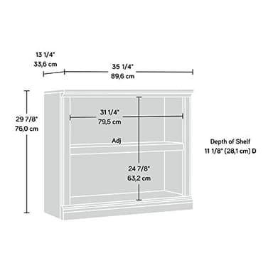 Sauder 2 Tier Book Shelf Wooden Bookcase Multipurpose Bookshelf for Home Office, Living Room, in Salt Oak - Image 3