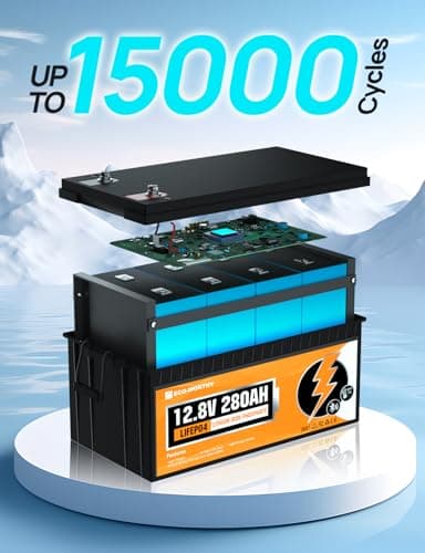 ECO-WORTHY 48V 280Ah (4 Pack 12V 280AH) LiFePO4 Lithium Battery with Bluetooth, Low-Temp Protection, 6000+ Deep Cycles, 14.34kWh Energy, for RV, Off-Grid, Solar Power System, Home Backup, Marine - Image 4