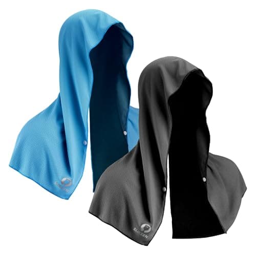 Sukeen Cooling Hoodie Towel, Absorbent Quick-Drying Cooling Towels for Neck and Face, UV Sun Protection Cooling Neck Wraps Sport Head Cooling Towel Hot Weather - Image 1