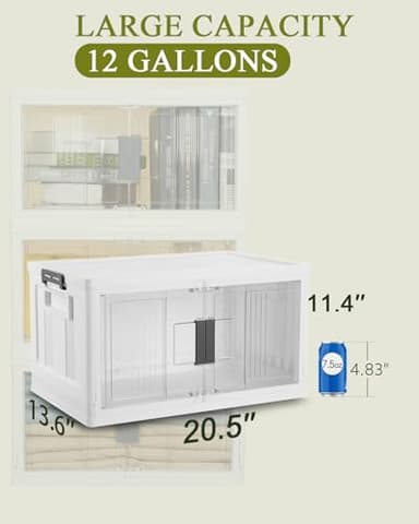 OlarHike 144QT Lockable Storage Bins with Lids - Folding Storage box with Doors and Wheels, Collapsible Plastic Storage Bins for Closets, Stackable Storage Organizer, Storage Containers, 3 Pack Cubes - Image 6