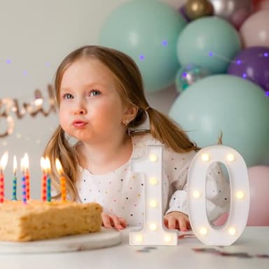 Foaky Decorative Led Marquee Light Up Number, Marquee Light Up Number Sign for Night Light Wedding Birthday Party Christmas Home Bar Decoration Number(1) - Image 4