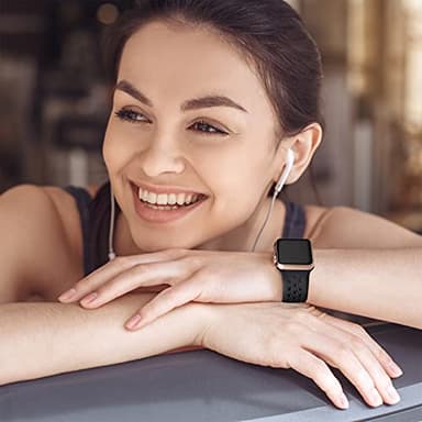 Lerobo Compatible for Apple Watch Band 44mm 45mm Series 10 11 46mm 42mm 49mm Men Women,Soft Silicone Breathable Sport Band Compatible for Apple Watch Ultra SE 3 2 for iWatch Series 9 8 7 6 5 4 3 Black - Image 3