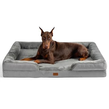 Bedsure XXL Orthopedic Dog Bed for Extra Large Dogs - Washable Giant Dog Cat Bed Waterproof, Comfort Dogs Couch Sofa with Washable Removable Cover, Pet Bed with Nonskid Bottom, Grey, 52" - Image 1