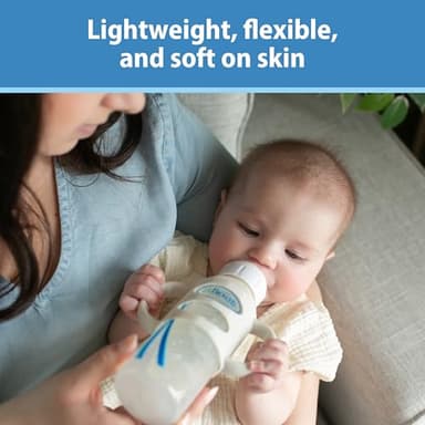 Dr. Brown's Narrow Baby Bottle Handles, 100% Silicone, Easy Grip Removable Handles for Bottle to Sippy Cup Transition, Black/Ecru/Pink, 3-Pack, 4m+ - Image 6