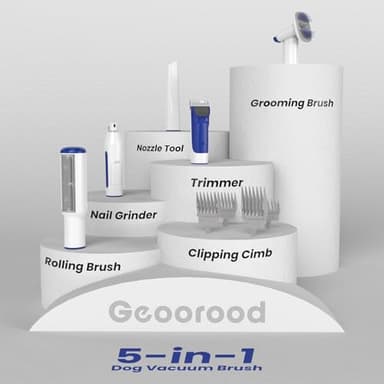 geoorood Dog Grooming Vacuum Kit, 5 in 1 Pet Hair Grooming Tools 13000Pa 2.2L Dust Cup with Clippers for Dogs Cats Shedding Brush Remover at Home Bule - Image 7