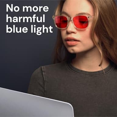 Gaoye Transparent with Red Lenses Blue Light Glasses for Computer & Gaming - Anti UV Ray Lenses, Scratch-Resistant & Comfort Fit - Image 2
