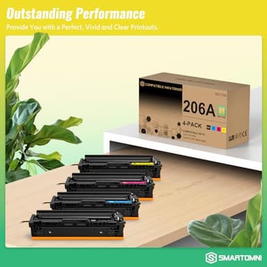 206A Toner Cartridges 4 Pack (with Chip) Works with HP Color Pro MFP M283fdw M283cdw, Pro M255dw M255nw, MFP M282nw M283 M282 M255 Printer | W2110A W2111A W2112A W2113A 206X W2110X - Image 8