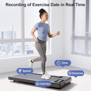 DeerRun 2025 Upgrade Walking Pad, Smart Under Desk Treadmill for Home Office, No-Assembly Treadmills with APP and Remote Control, LED Display, 2.5 HP Quiet Walking Jogging Machine, 300 lbs Capacity - Image 6