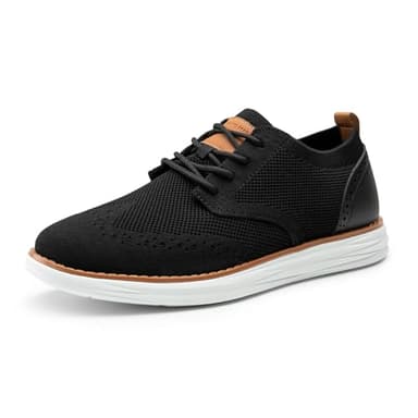 Bruno Marc Men's KnitFlex Craft Mesh Oxfords Sneakers Casual Dress Lace-Up Lightweight Walking Shoes,Size 10,6-Black,SBOX2406M - Image 1