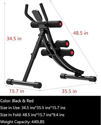 Fitlaya Fitness Core & Abdominal Trainers AB Workout Machine Home Gym Strength Training Ab Cruncher Foldable Fitness Equipment (red01) - Image 5