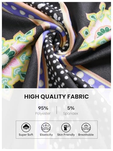 QIANXIZHAN Women's Harem Pants, High Waist Yoga Boho Trousers with Pockets Peacock Black XL - Image 4